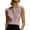 Pink, variant on Women's Cotton Pleated Collared Tank Top Summer Trendy Button Down Sleeveless Blouses Elegant Work Office Tops Beige