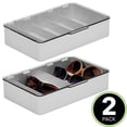thumbnail image 2 of mDesign Plastic Stackable Eyeglass Organizer, 5 Sections, 2 Pack, Gray/Clear, 2 of 9