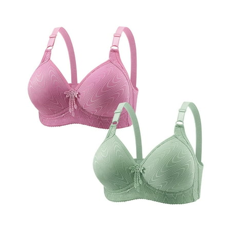 HCURIBAD Clearance! Bras for Women No Underwire Adjustable Bras Full Coverage Support Bralette Plus Size Everyday Bra Pack Of 2 Wireless Bras  Push up Bra  Backless Bra  Bras for Women Mint Green L