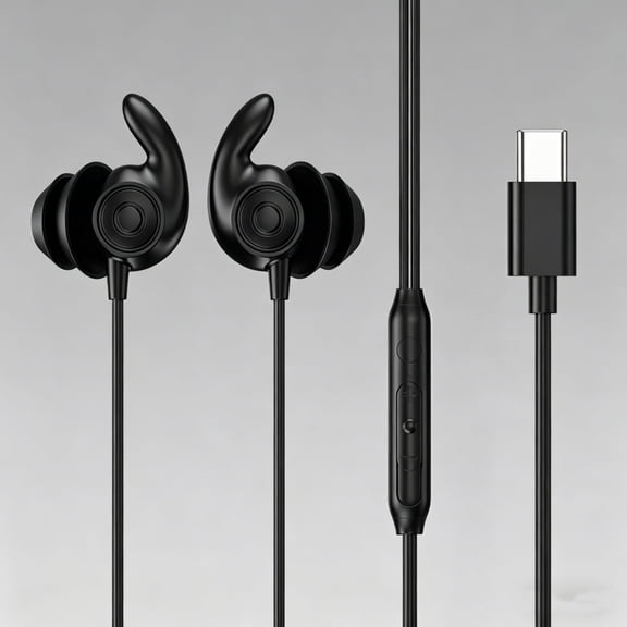 S02 Sleep Earphones, Noise Isolation USB C Sleep Headphones Wired, Lightweight Soft Silicone Earbuds with Mic for Insomnia, Side Sleeper, Snoring, Air Travel, Yoga, Relaxation, Meditation