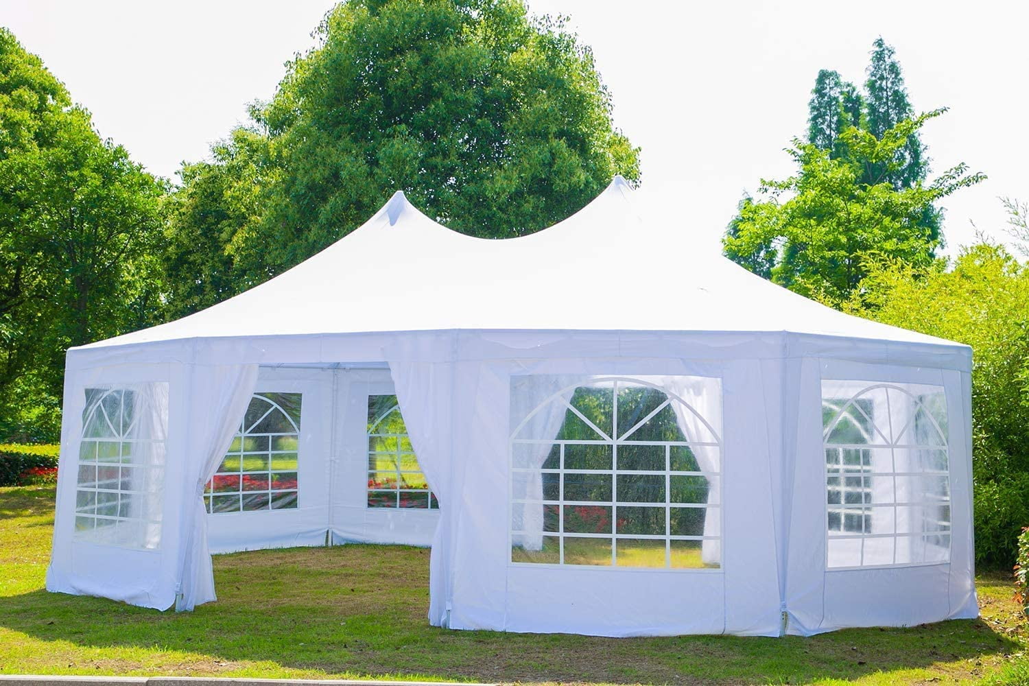 Erommy Outdoor 10x15 Ft Pop up Canopy Party Tent Heavy Duty Gazebos Shelters for Events,Wedding,Party-Blue