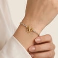 thumbnail image 6 of VNOX Stainless Steel Gold Bow Tennis Bracelet, Sparkling Adjustable Bracelet for Birthday Gift, 6 of 7