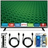 Vizio D32h-D1 - D-Series 32-Inch Full-Array LED Smart TV Accessory Bundle includes Television, Power Strip with Dual USB Ports and 2 HDMI Cables