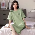 thumbnail image 1 of Ropa de dormir larga de verano para mujer, camisón holgado de manga corta adelgazante de talla grande MM de 200 libras de capacidad máxima, ropa para el hogar, 1 of 5
