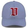 thumbnail image 2 of Daxton Premium Mid Profile Hat Semi Curved Visor Dusty Blue Cap White Red Gothic Embroidered, Letter V, 2 of 4