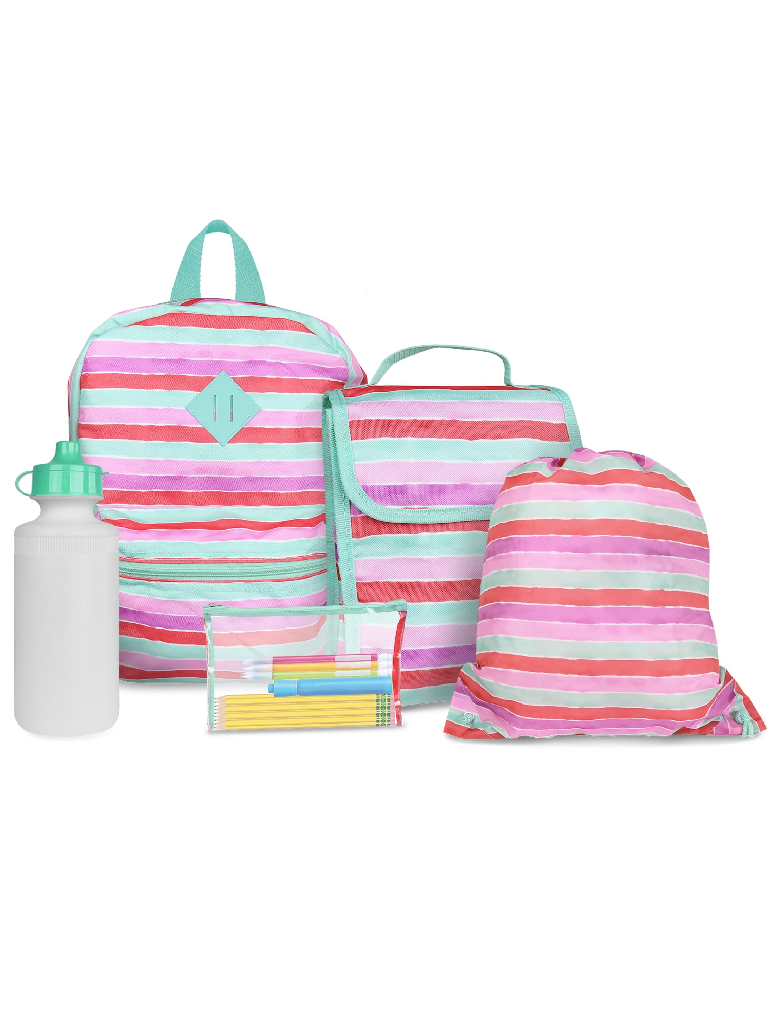 iPack Kids,5 Piece Backpack Set,Lunch Kit,Waterbottl,Cinch & Pencil Bag~FREE SHP 