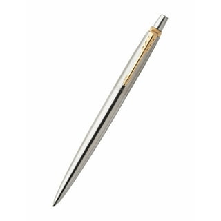 Parker Jotter Gel Pen, Medium Point, 0.7 mm, Stainless-Steel/Gold Barrel, Black Ink