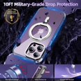 thumbnail image 5 of for iPhone 14 Pro Case, Full Clear Magnetic Phone Case Military Grade Shockproof Slim Cover with 360° Rotatable Ring Holder Stand [Compatible with MagSafe] for iPhone 14 Pro, Clear, 5 of 12