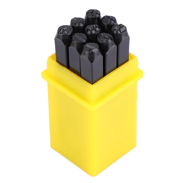 Juego de 36 piezas de acero al carbono con números, letras y alfabeto, juego de herramientas de sello de Metal + estuche