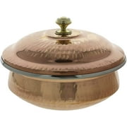 Wonderlist Handicrafts Indian Serveware Copper Serving Bowl Tureen with Lid 1 Liter