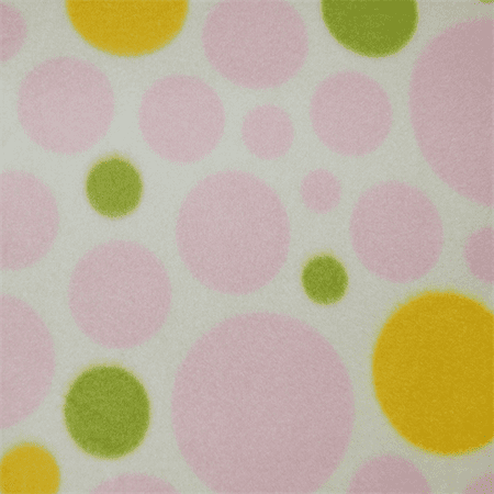 - White/Pink Dream Dot Fleece, Fabric By the Yard