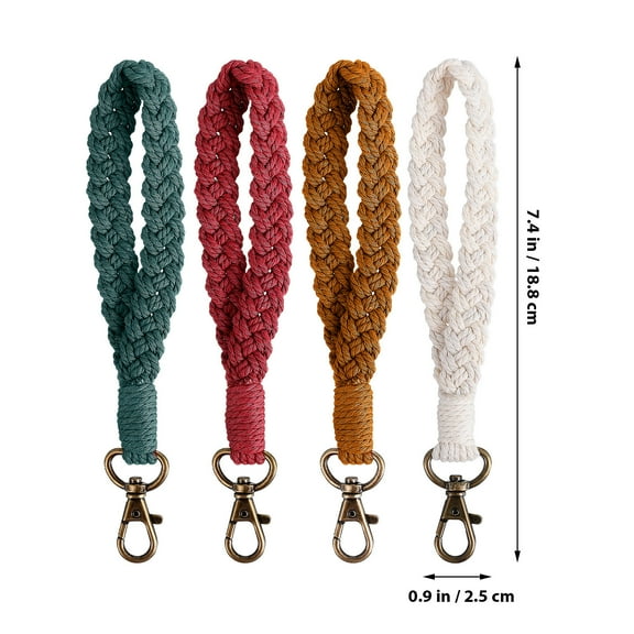 PAMINGONO Vintage Keychain Wristlet Keychains Dark Rope 4 Pcs for Women