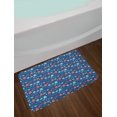 thumbnail image 2 of Burnt Orange Bath Mat, Wild Woodland Mushrooms in Grunge Style Pattern Bicolour Design, Plush Bathroom Decor Mat with Non Slip Backing, 29.5" X 17.5", Dark Sky Blue and Orange, by Ambesonne, 2 of 2
