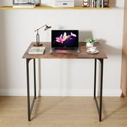 32 inch Computer Desk, Study Writing Table for Small Space, Save Space Office Desk with Metal Legs, Modern Steel Frame Wood PC Workstation for Home Office, Vintage