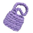 thumbnail image 4 of Wool Tote Purse Bag Cute Exquisite Hand Woven Fine Workmanship Wool Shoulder Bag for Daily Life Purple, 4 of 8