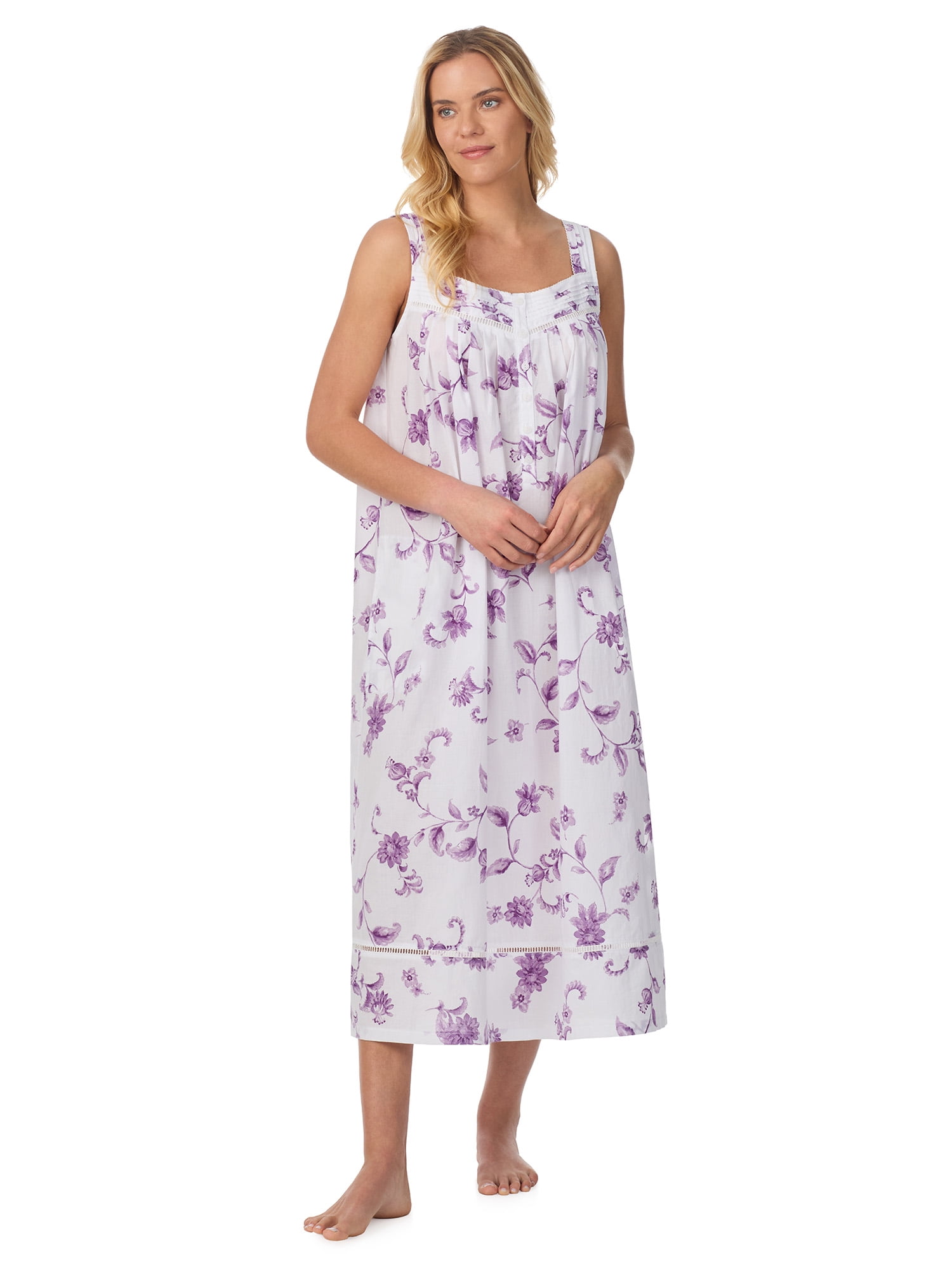 Aria Women's Lightweight Cotton Woven 50" Ballet Nightgown, Sizes XS-5X