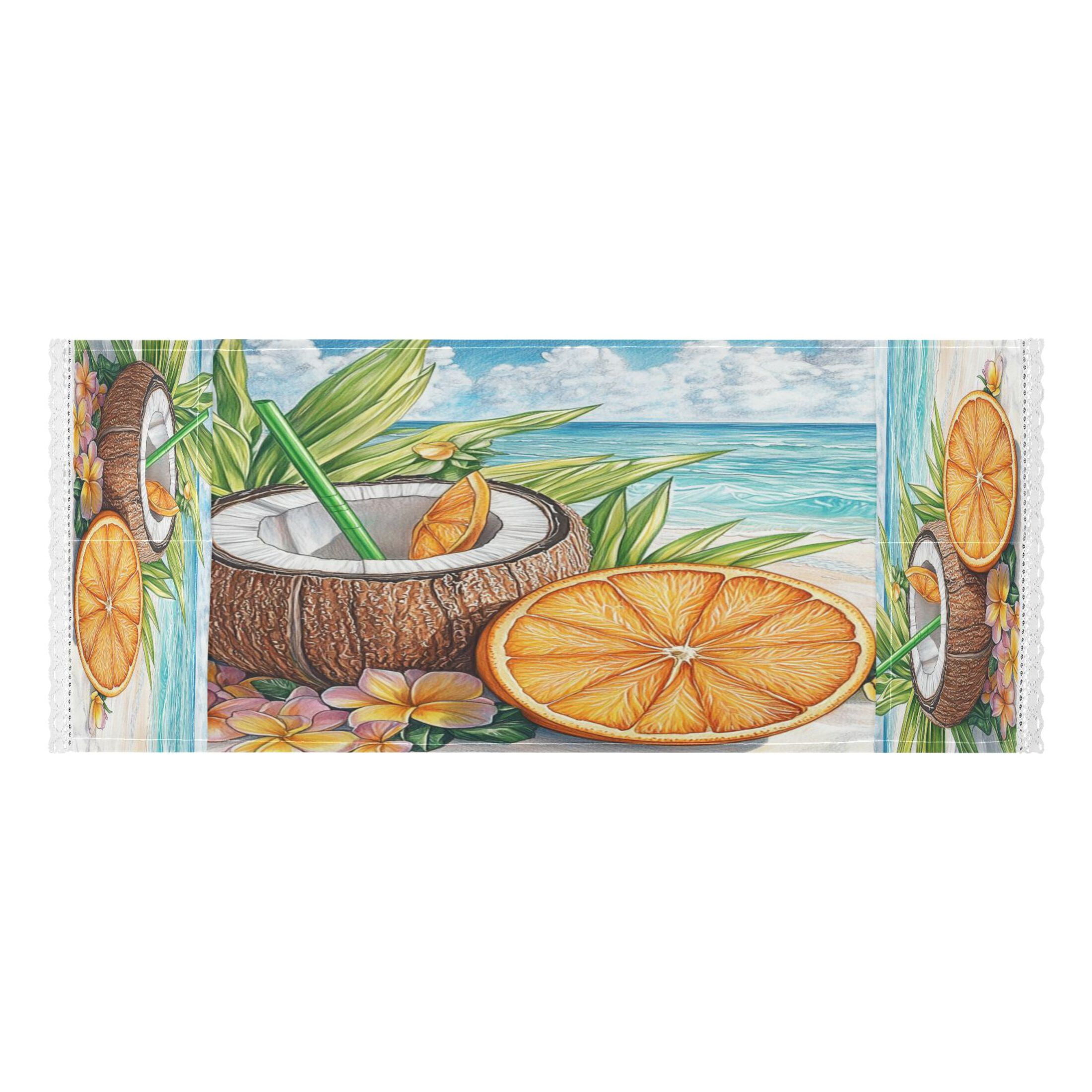 DEIARA Coconut Orange Slice Washing Machine Cloth Dryer Refrigerator Top Cover Protective Non-Slip Mat For Kitchen Laundry