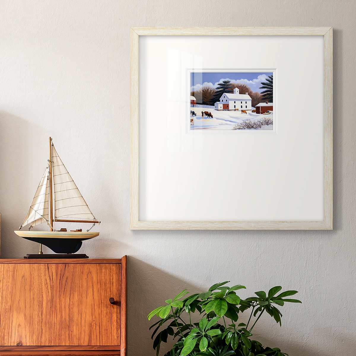 Winter Barn IVPremium Framed Print