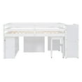 thumbnail image 4 of Loft Bed, Solid Wood Low Loft Bed with Retractable Writing Desk and 3 Drawers, Modern Storage Loft Bed with Storage Stairs and Shelves for Boys Girls Teens, Space Saving, 4 of 9