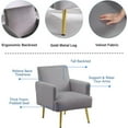 thumbnail image 5 of LUCKHAO  Accent Chair Set of 2,Modern Mid Century Velvet Sherpa Armchair,Comfy Arm Chair for Living Room Bedroom Office Waiting Room,Barrel Chairs, 5 of 7