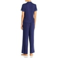 thumbnail image 2 of Josie Lace-Trim Jersey Knit Pajama Set, Navy, Small, 2 of 2
