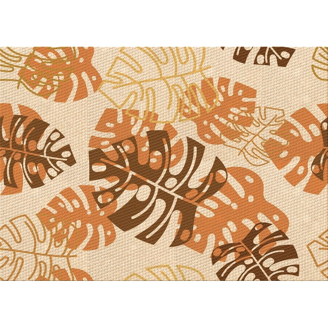 Ahgly Company Indoor Rectangle Patterned Papaya Orange Area Rugs, 7' x 10'