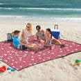 thumbnail image 5 of Extra Large Picnic Beach Blanket Waterproof Sand Proof Portable Outdoor Mat Red Doodled Hearts 60x80, 5 of 9