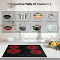 thumbnail image 5 of GASLAND 24'' Built-in Electric Cooktop, 4 Burners Ceramic Glass Ceramic Stove Top, 240V, 5 of 6