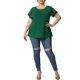 thumbnail image 2 of Agnes Orinda Blusas de Verano para Mujeres de Talla Grande con Panel de Encaje y Mangas Cortas Huecas 4X Verde Oscuro, 2 of 7