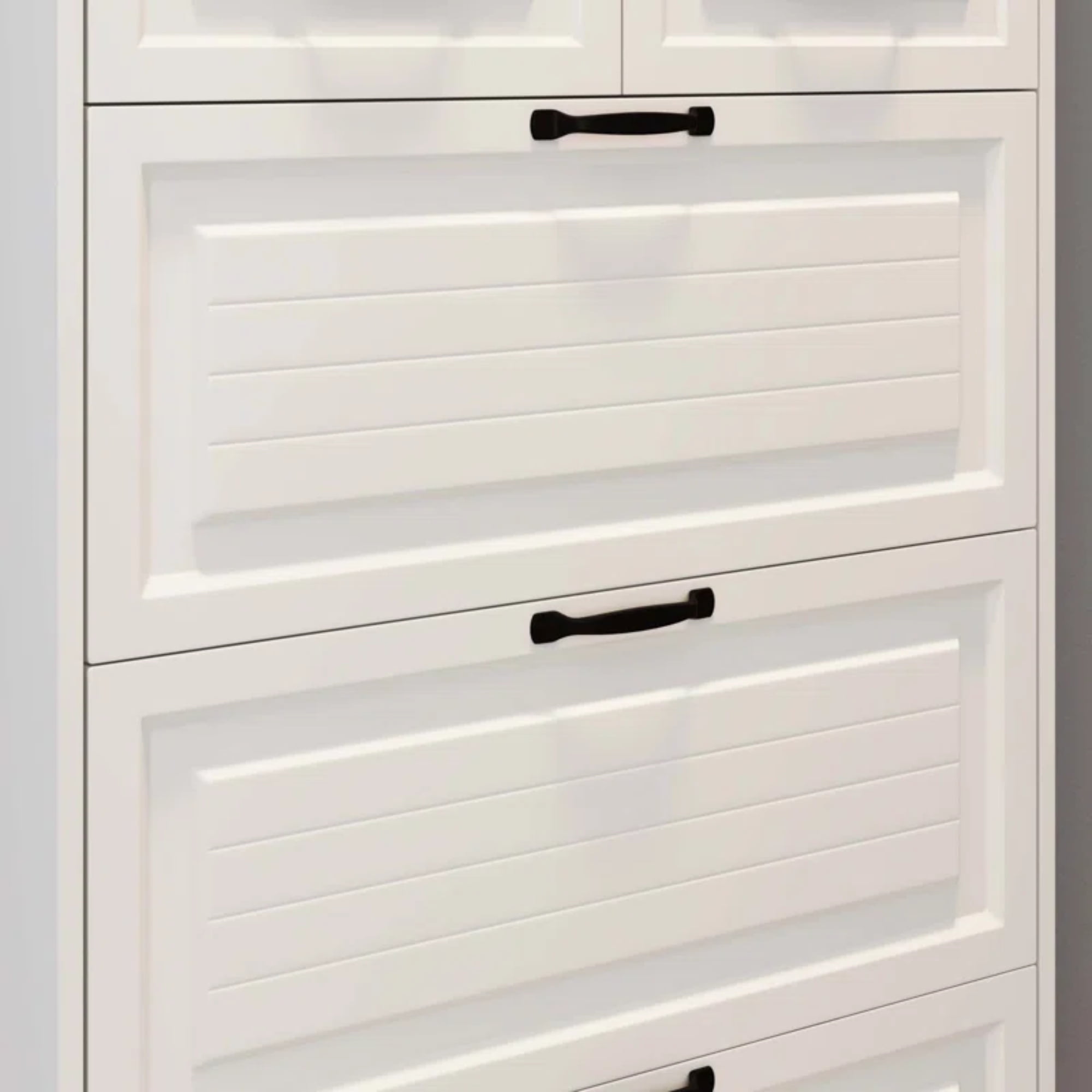 Demi Bonn Narrow Shoe Storage Cabinet, Shoe Cabinet for Entryway with 3 Flip Drawers and Hanging Rack, Wood Hidden Freestanding Shoe Organizer for Hallway, Bedroom, Apartment, White