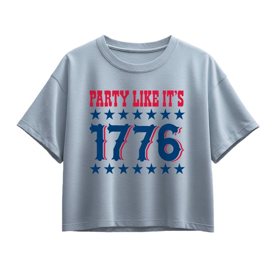Instant Message - Party 1776 Short Sleeve Boxy Graphic T-Shirt
