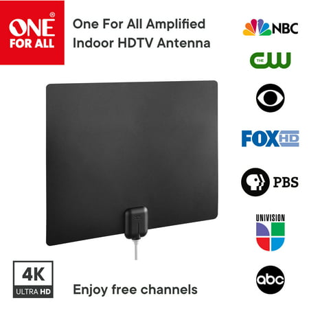 One For All 14542 Amplified Indoor Ultra-thin HDTV Antenna - Supports 4K