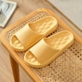 thumbnail image 2 of XUNKUSGA Pillow Slippers for Women Fashion Non-Slip Mens Slippers Lightweight Soft Open Toe Shower Shoes Classic Soild Color Couples Indoor and Outdoor Bathroom Slippers 5.5-10.5 Yellow, 2 of 4