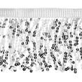 thumbnail image 1 of Flecos de lentejuelas plateadas de 10 yardas y 9,4 pulgadas de ancho para costura, para manualidades, vestidos latinos, ropa, adornos, disfraces, cortinas, decoración del hogar., 1 of 9