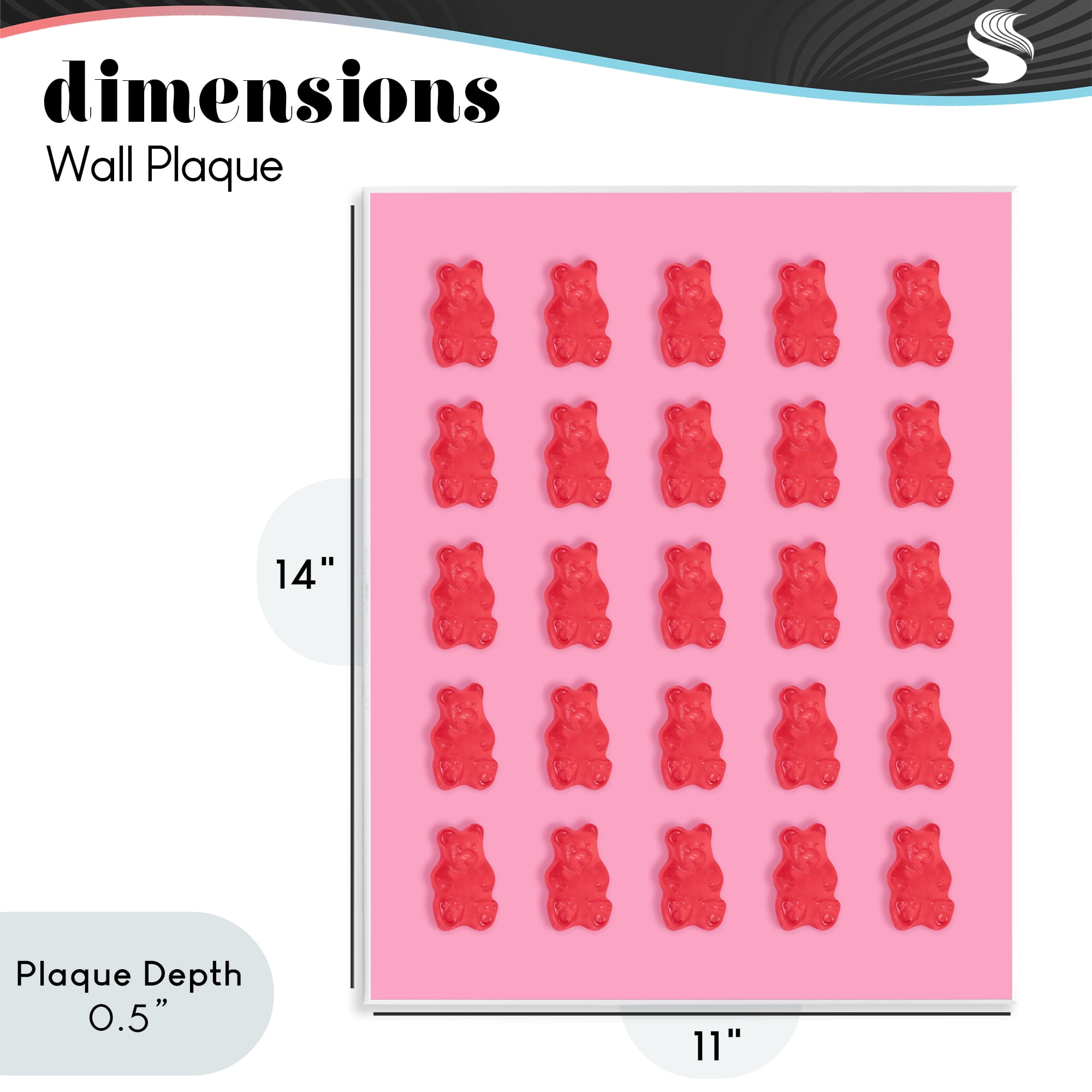 Stupell Industries Red Gummy Bears on Pink Wall Plaque Art, design by LISH Creative