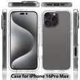 thumbnail image 6 of ELEHOLD Clear Case for iPhone 16 Pro, Shockproof Full Body Rugged Case with PC Front Cover,Black, 6 of 6