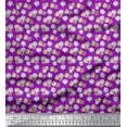 thumbnail image 1 of Soimoi Purple Velvet Fabric Daisies Floral Print Sewing Fabric Yard 60 Inch Wide, 1 of 3