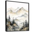 thumbnail image 2 of Designart "Lake And Forest Dream In Watercolor II" Landscape Mountains Floater Framed Canvas Prints, 2 of 5