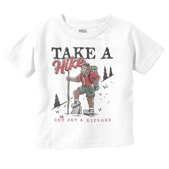 Bigfoot Take A Hike Explore Outdoors Toddler Kids Crew Neck Graphic T-Shirt Brisco Brands 6M