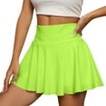 thumbnail image 3 of Xyxonk Skirts for Women High Waist Tennis Short Skirt with Pockets Athletic Skorts Running Workout Mini Skirts Summer Sexy Skort Fluorescent Green M, 3 of 5