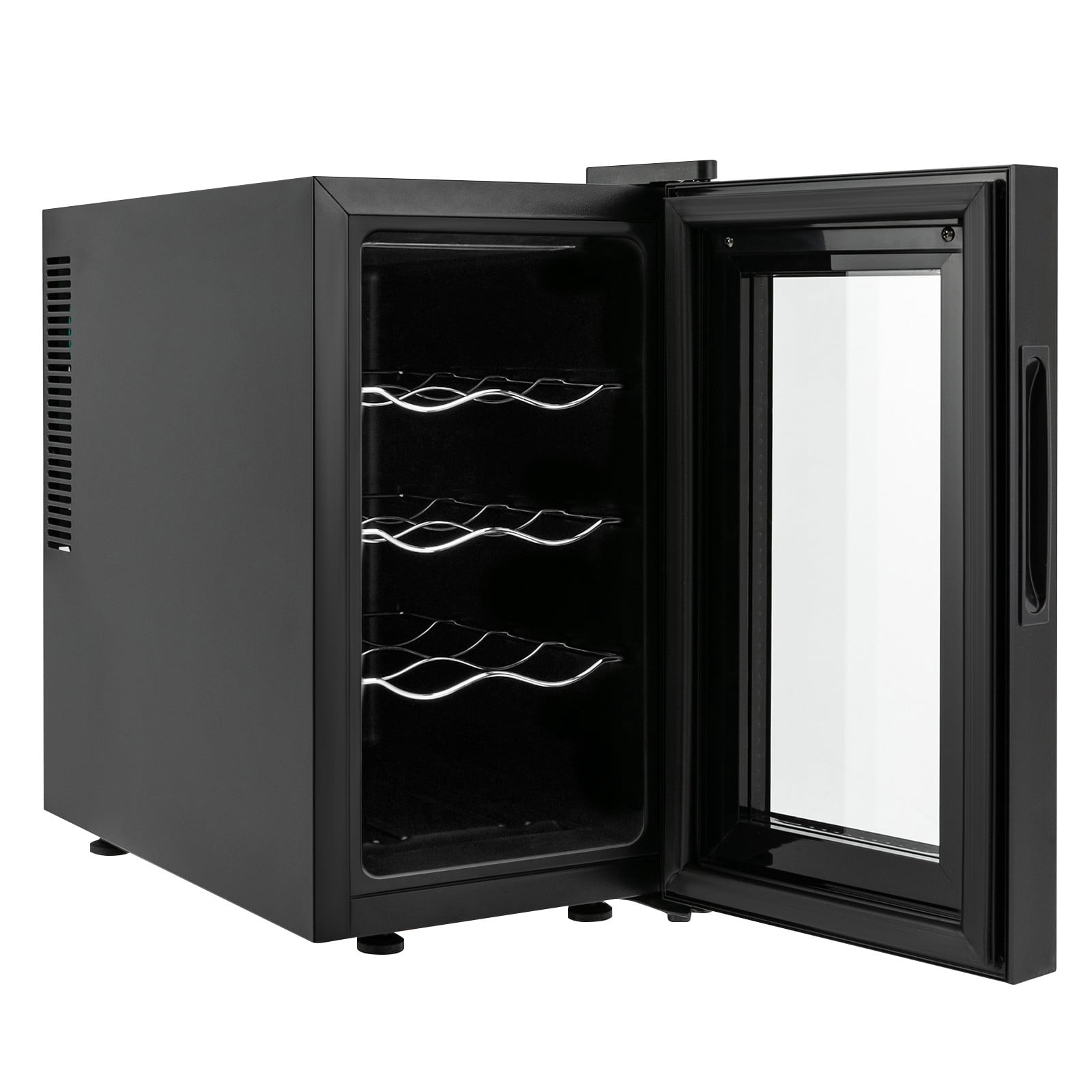 ToppiJoy 8 Bottles Wine Cooler Refrigerator, Wine Refrigerator with 46.4-64.4°F Digital Temperature Control Glass Door Black
