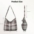 thumbnail image 4 of Retro Plaid Crossbody Bag - Large Capacity Minimalist Travel Handbag with Adjustable Strap for Women, 4 of 5