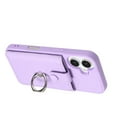 thumbnail image 3 of Wallet Phone Case Compatible with iPhone 16 Plus,With 360° Rotatable Finger Ring Holder Kickstand,Card Slots,PU Leather Shockproof Anti-fall Heavy Duty Rugged Phone Case,Purple, 3 of 12