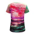 thumbnail image 5 of Dyegold Womens Summer Casual T-Shirts Round Neck Floral Printed Short Sleeve Graphic Tee Tops Loose Fitting Comfy Tunic Tops, 5 of 5