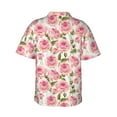 thumbnail image 4 of Xecao Rose Flowers print Hawaiian shirt - a stylish short-sleeve button-down for men, perfect for casual beach and tropical outings., 4 of 9