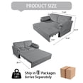 thumbnail image 5 of Convertible Pull Out Sofa Bed Queen Size, 3-in-1 Convertible Sleeper Couch with Thicked Cushions and Side Storage,Multi-Functional Chenille Loveseat Sofa for Living Room,Bedroom,Apartment,Office,Grey, 5 of 8