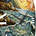 thumbnail image 3 of Designart "Surf and Turf at the Beach I" Beach Oversized Wall Clock, 3 of 5