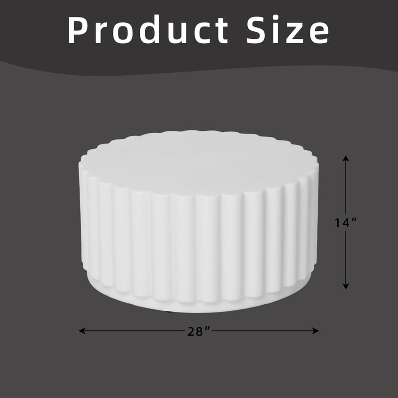 Afterglow Round Petal Shape Decorative Table, White, for outdoor and indoor use