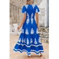 thumbnail image 2 of Vestido largo PRETTYGARDEN para mujer con cuello en V y estampado floral estilo bohemio con bolsillo, 2 of 9