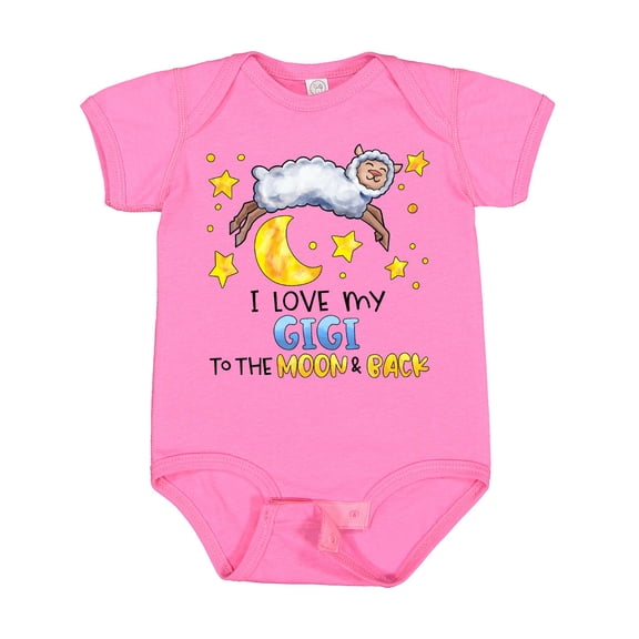 Inktastic I Love My Gigi to the Moon and Back Cute Sheep Boys or Girls Baby Bodysuit